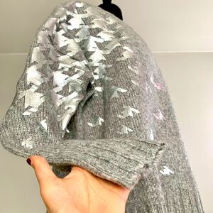 Lord & Taylor NWT Women's Metallic Houndstooth Oversized Sweater